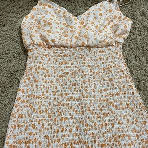 Orange and White Floral Dress